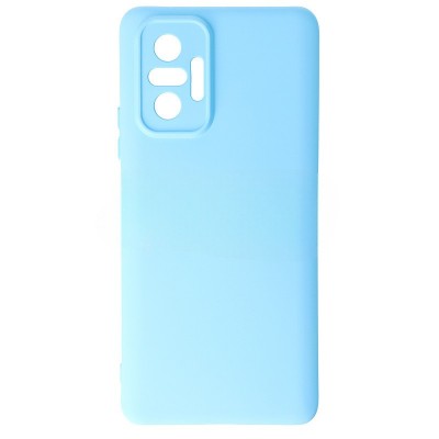 Husa Xiaomi Redmi Note 10 Pro, SIlicon Catifelat cu interior Microfibra, Albastru